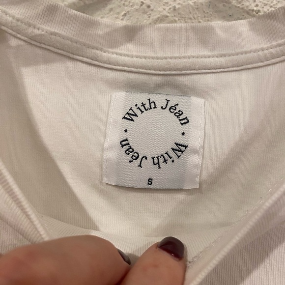 With Jean Floral Graphic Crop Top Size Small VGUC - Picture 3 of 6